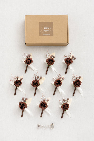 Boutonnieres for Guests in White & Beige | Clearance