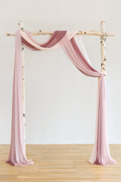 Wedding Arch Drapes in Dusty Rose ＆ Cream