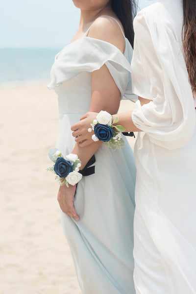 Wrist Corsages in Noble Navy Blue