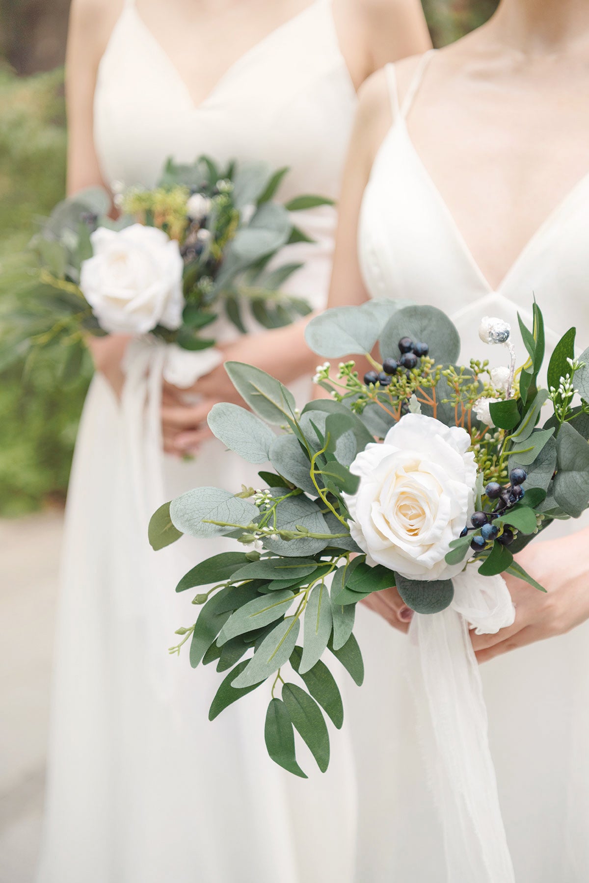 Pre-Arranged Bridal Flower Package in White & Sage