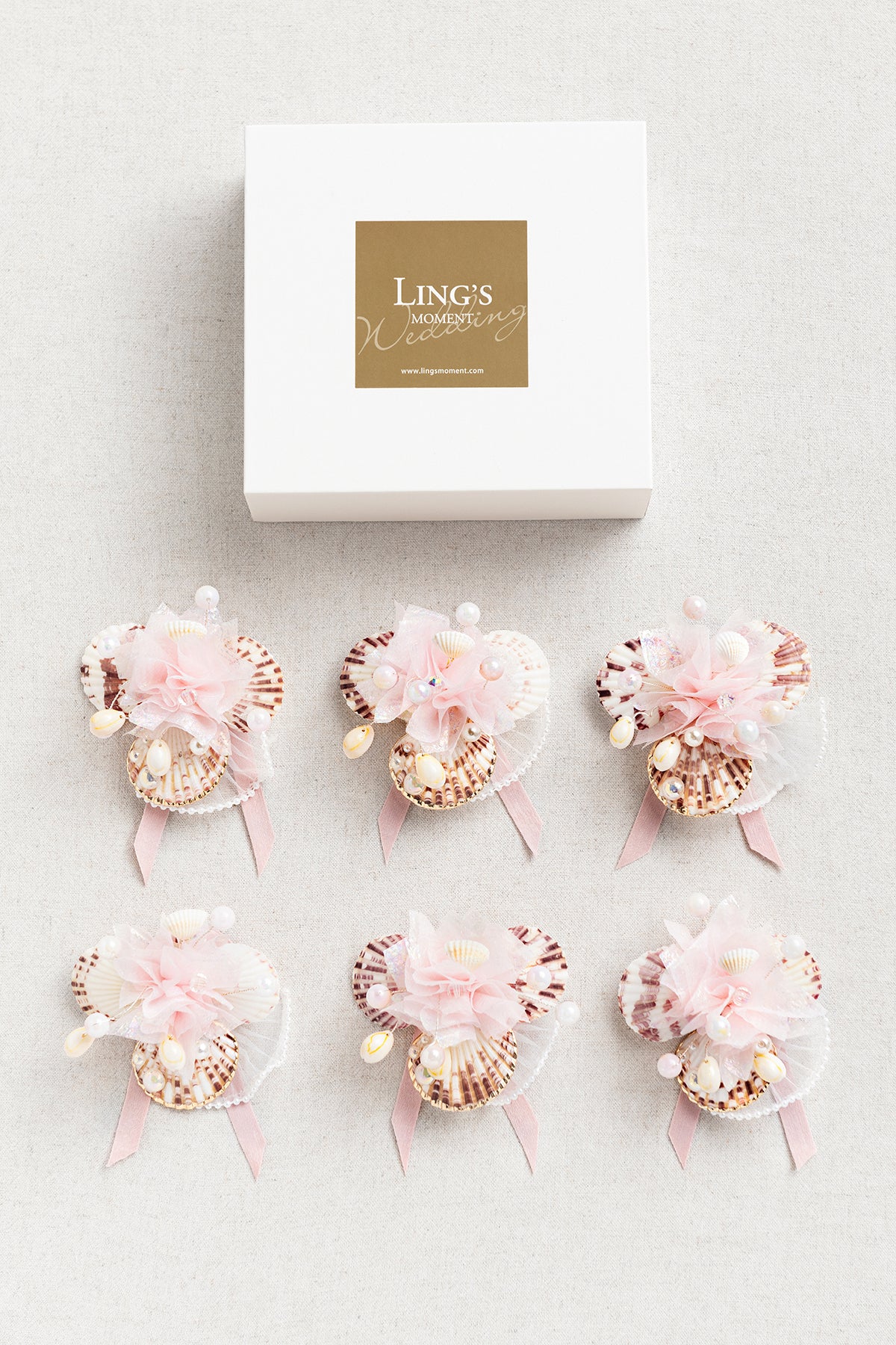 Wrist Corsages in Glowing Blush & Pearl | Clearance