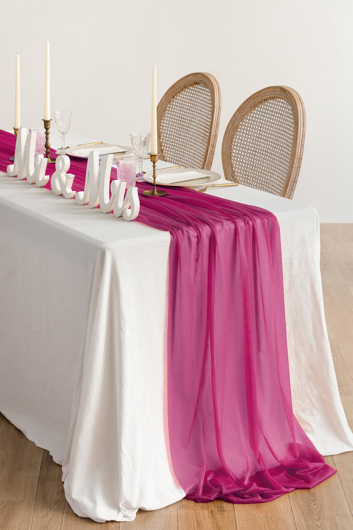 Table Linens in Valentine Magenta