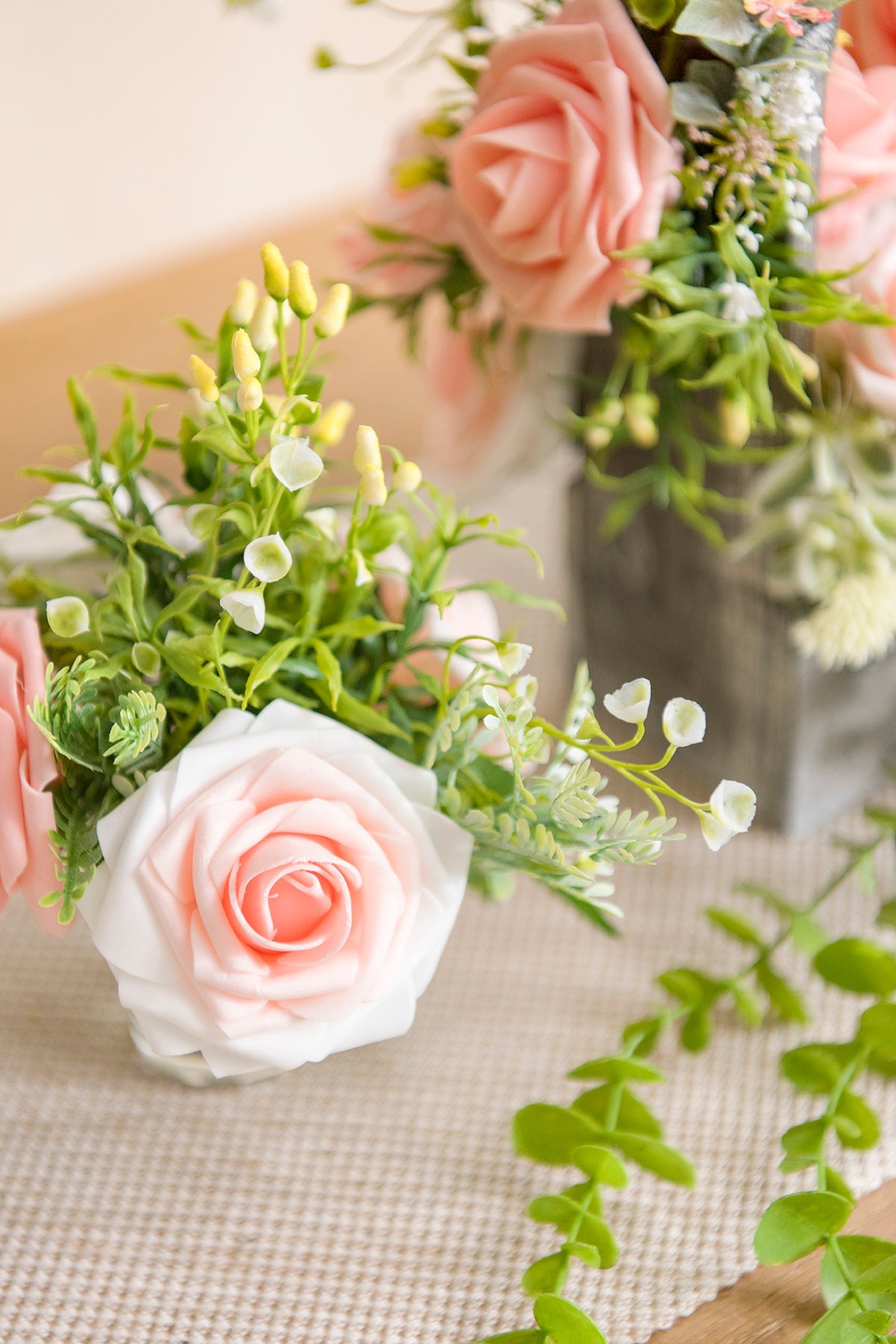 DIY Supporting Flower Boxes in Blush & Cream