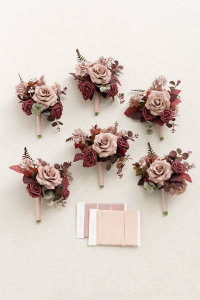 Bridesmaid Posy in Burgundy & Dusty Rose | Clearance