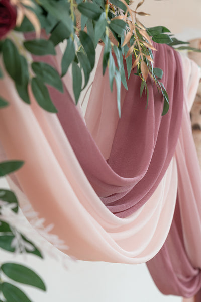 Wedding Arch Drapes in Dusty Rose & Mauve