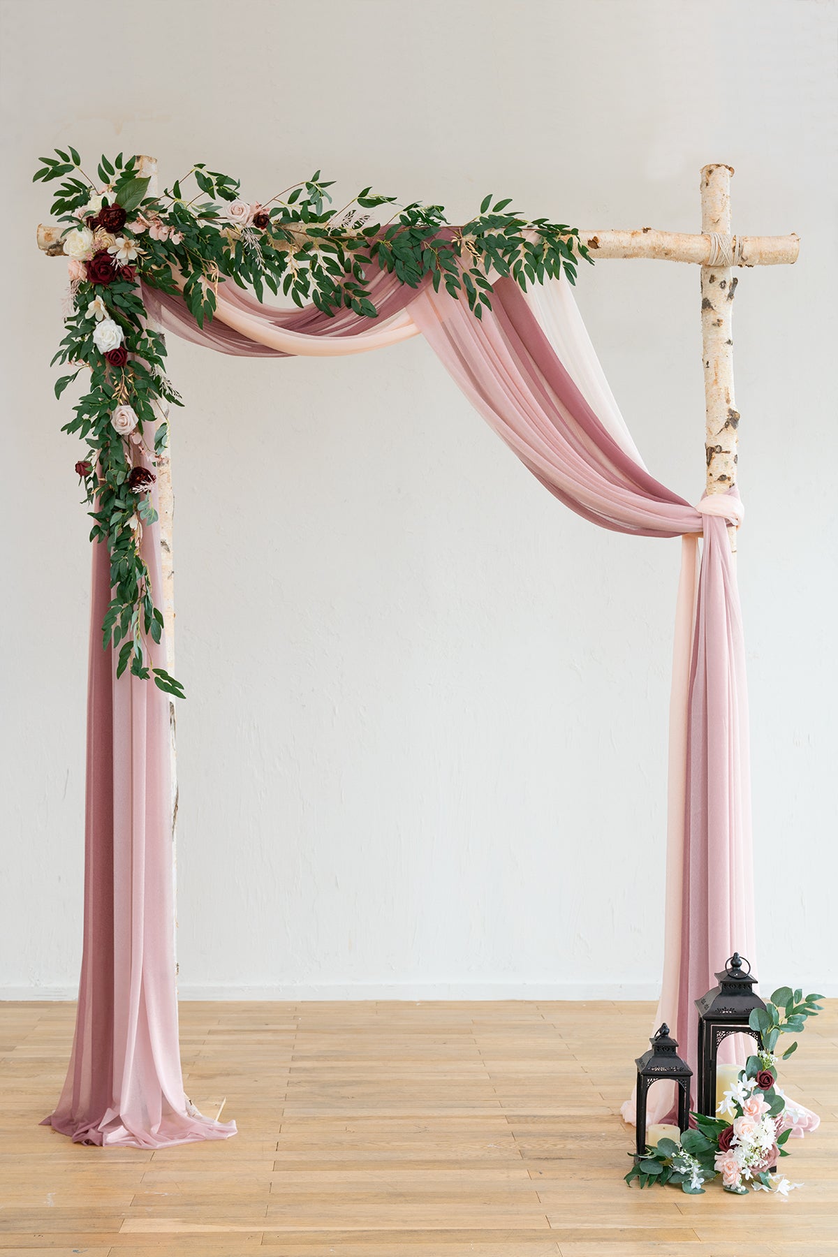 Wedding Arch Drapes in Dusty Rose ＆ Cream