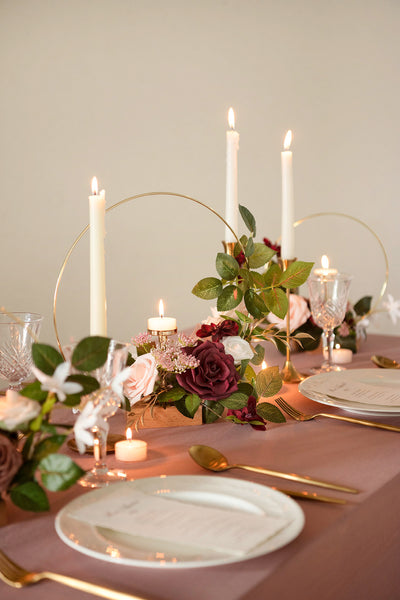 Wreath Hoop Centerpiece Set in Romantic Marsala