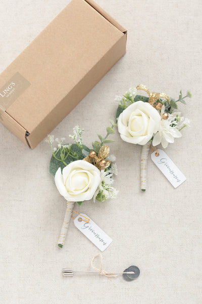 Boutonnieres in Ivory