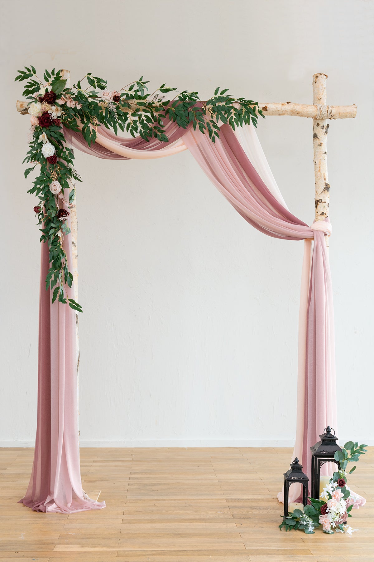 Sheer Wedding Arch Draping 30" w x 20ft  - Ombre Colors