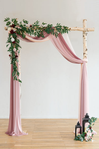 Sheer Wedding Arch Draping 30" w x 20ft  - Ombre Colors
