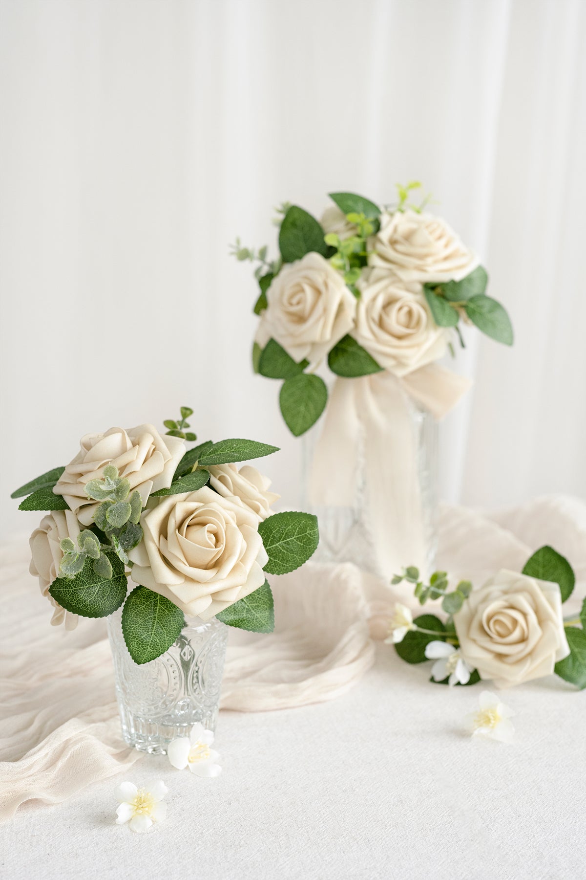 DIY Supporting Flower Boxes in White & Beige