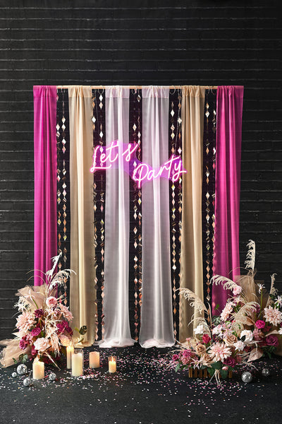 Sheer Backdrop Curtains In Valentine Magenta