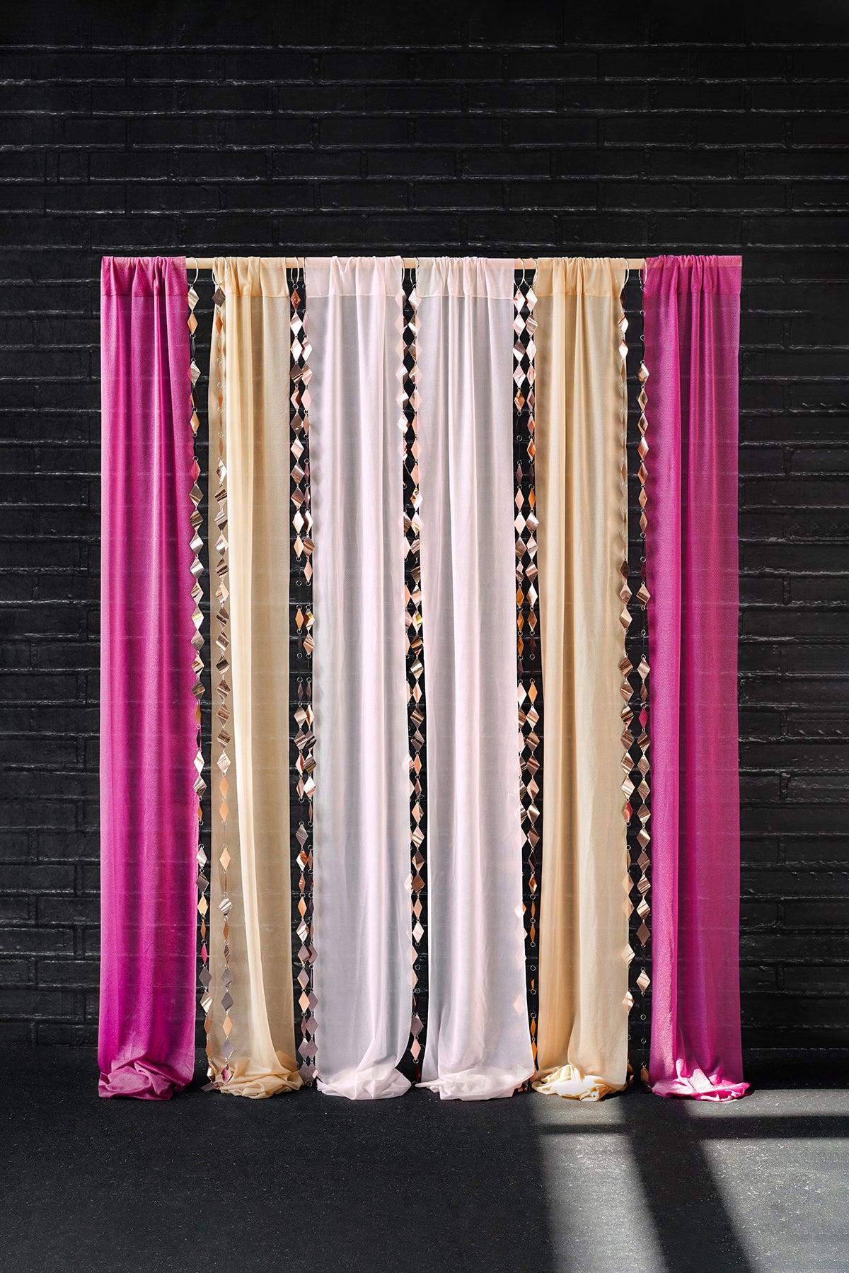 Sheer Backdrop Curtains In Valentine Magenta
