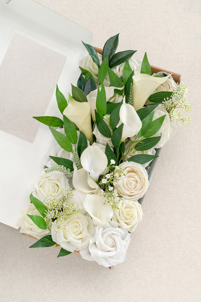 DIY Designer Flower Boxes in White & Sage