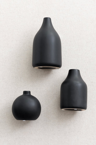 Black Ceramic Vases - 3 Styles