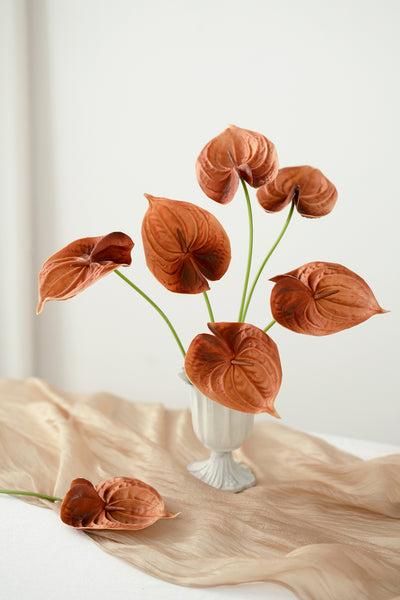 15" Anthurium Flowers with Stem - 4 Colors