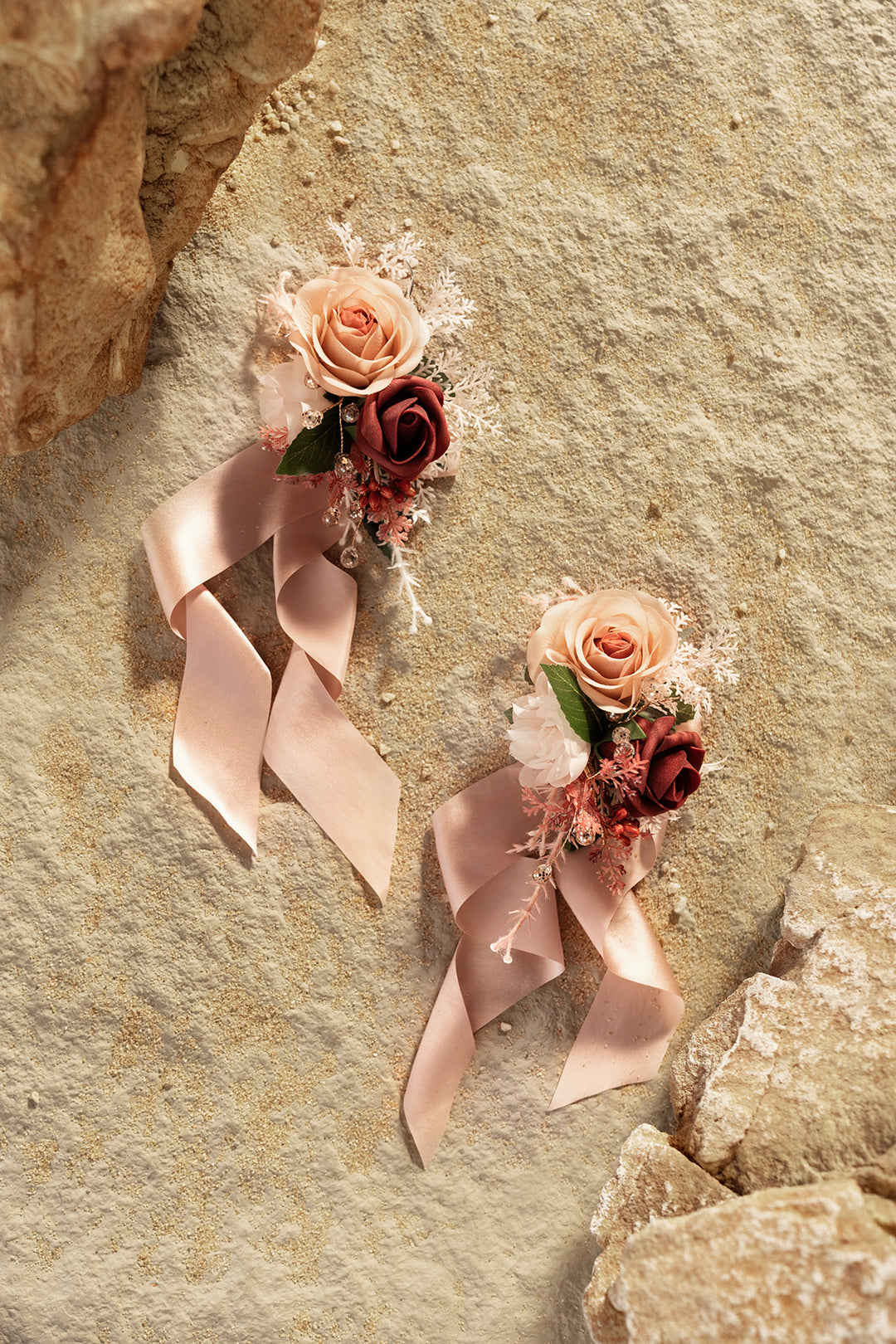Wrist Corsages in Vintage Rose Blush Ling s Moment