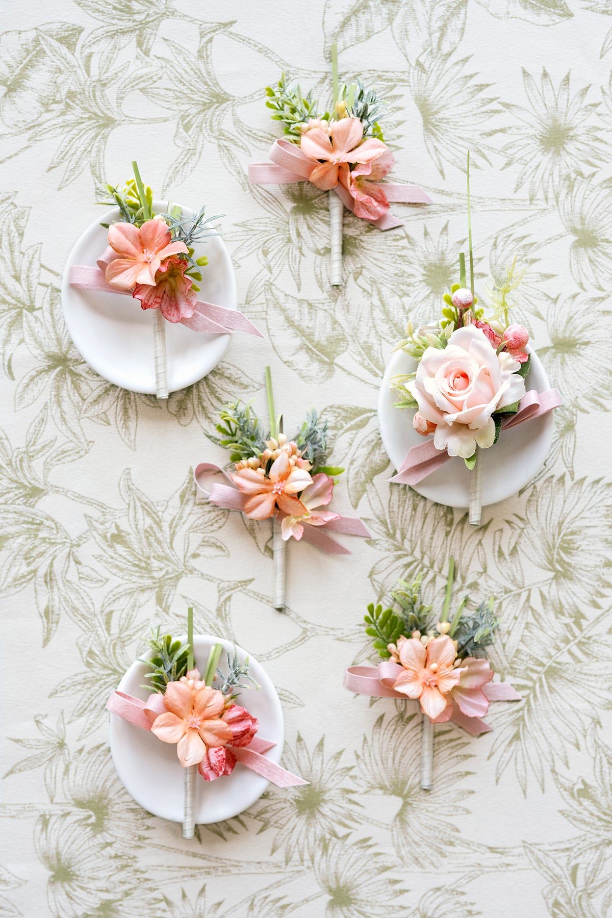 Boutonnieres in Garden Blush