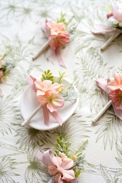 Boutonnieres in Garden Blush