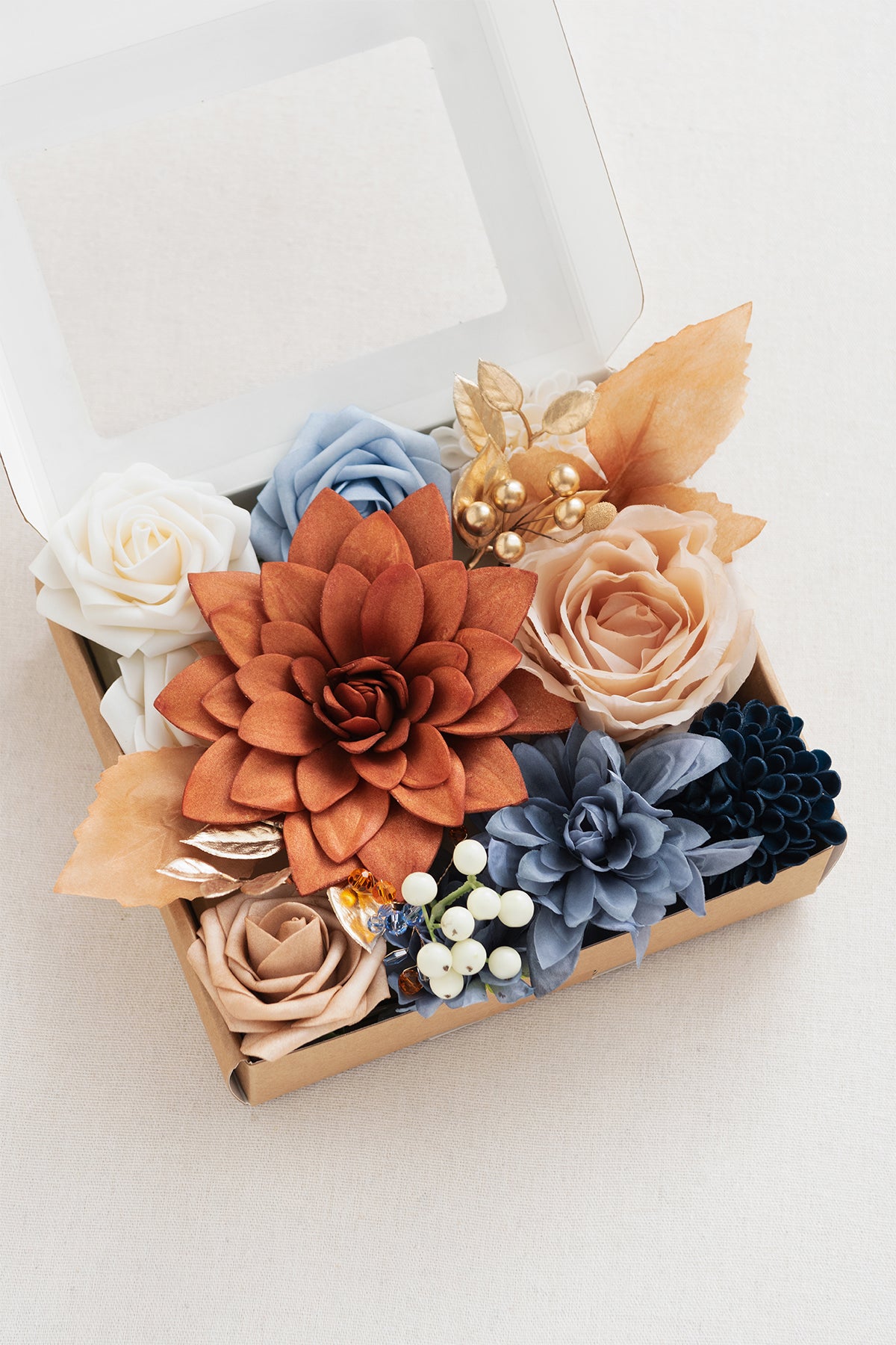 Sample Box in Russet Orange & Denim Blue