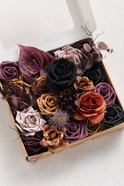 DIY Designer Flower Boxes in Twilight Purple & Harvest Orange