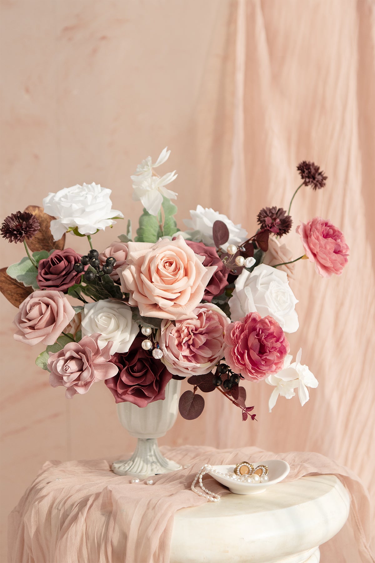 DIY Designer Flower Boxes in Dusty Rose & Mauve