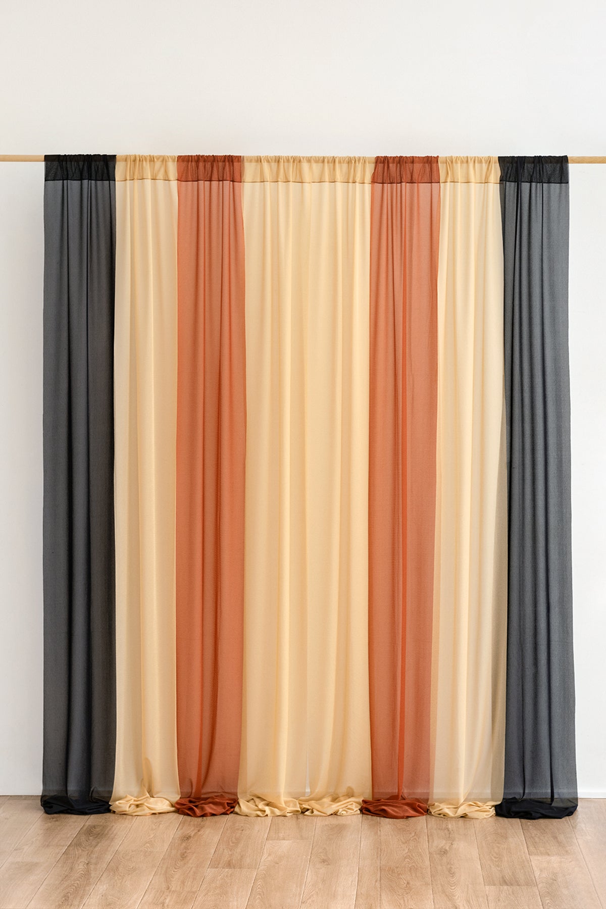 Sheer Backdrop Curtain Panels 14.5" x 10ft - 4 Colors