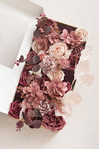 DIY Designer Flower Boxes in Dusty Rose & Mauve