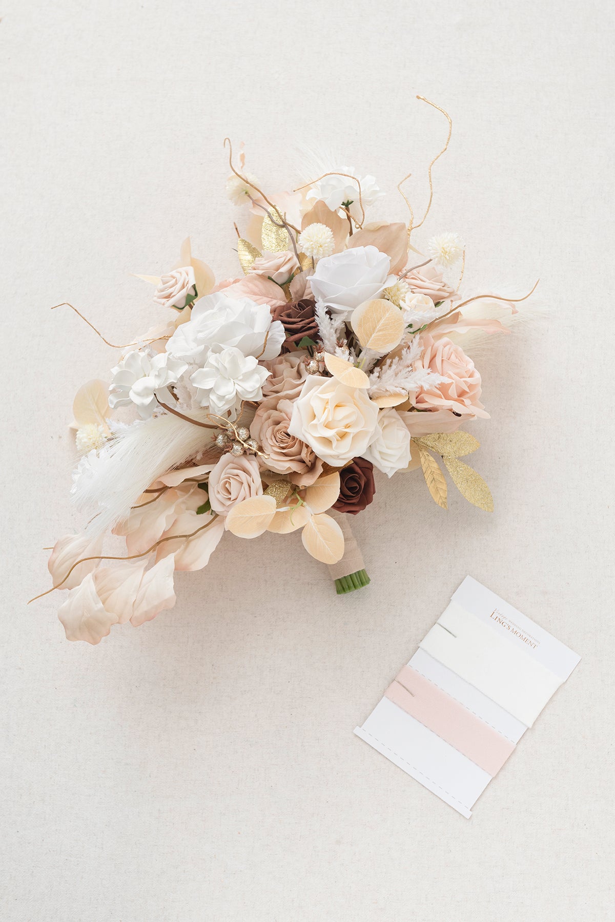 Large Free-Form Bridal Bouquet in White & Beige | Clearance