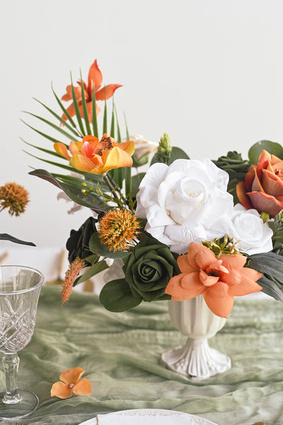 DIY Designer Flower Box in Orange & Olive Green
