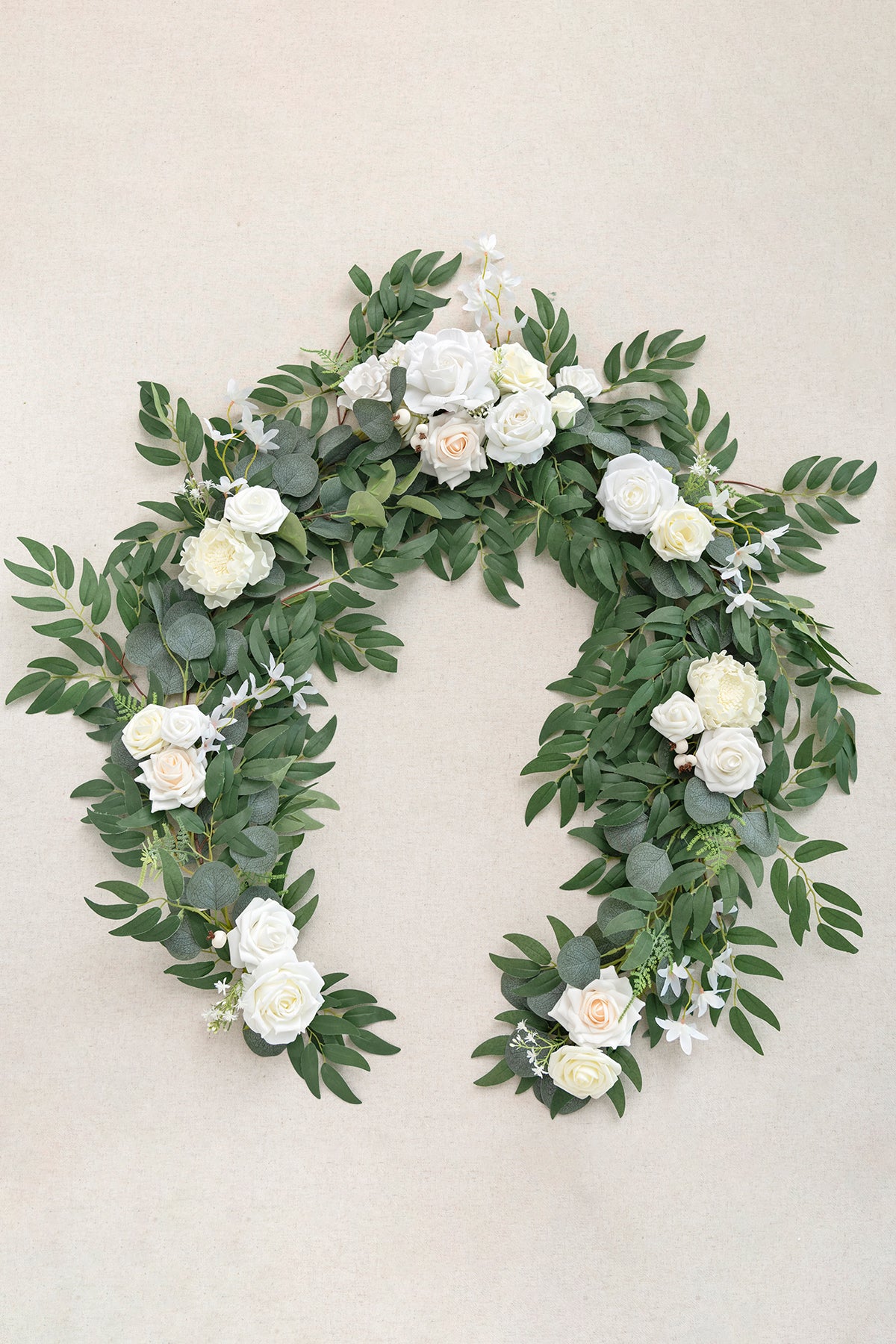 6ft Flower Garland in White & Sage