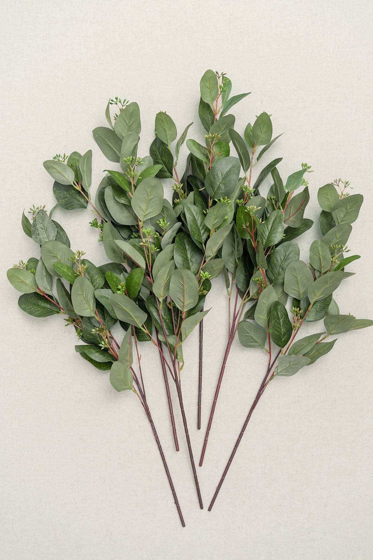 33" Green Seeded Oval Eucalyptus - 6PCS