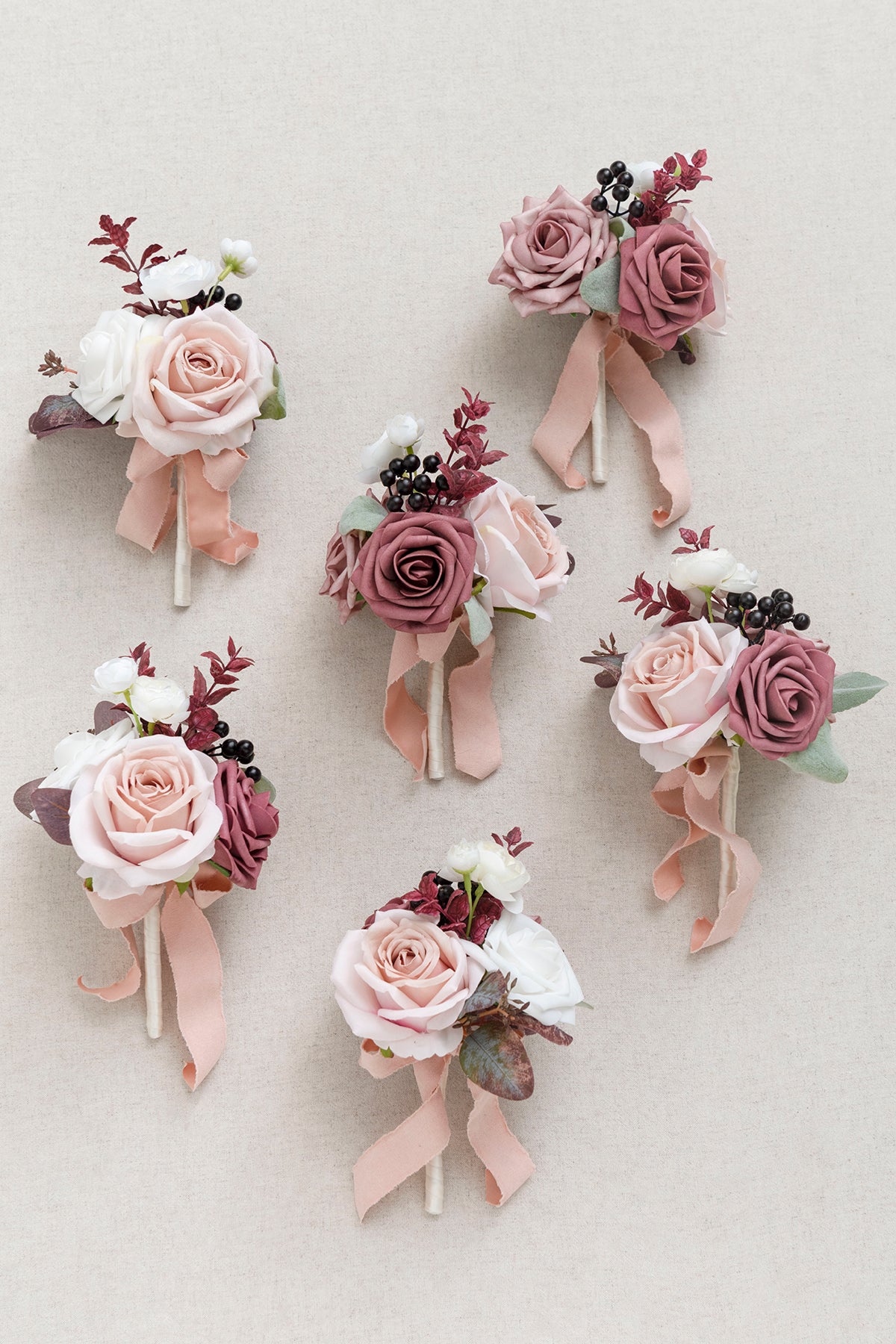 Mini Premade Flower Centerpiece Set in Dusty Rose & Mauve