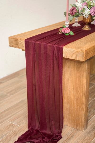 Table Linens in Burgundy & Dusty rose
