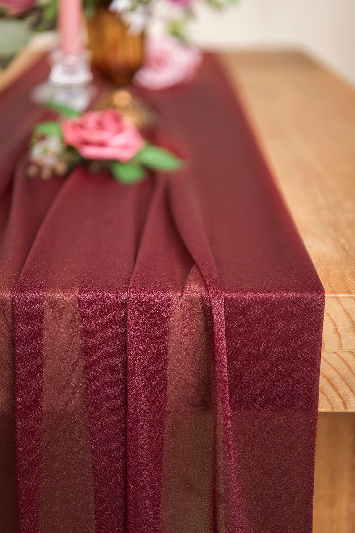 Romantic Sheer Table Runner 29“ w x 10ft/14ft