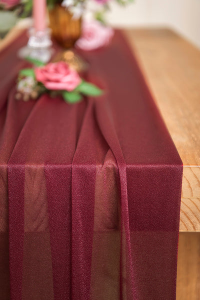 Romantic Sheer Table Runner 29“ w x 10ft/14ft