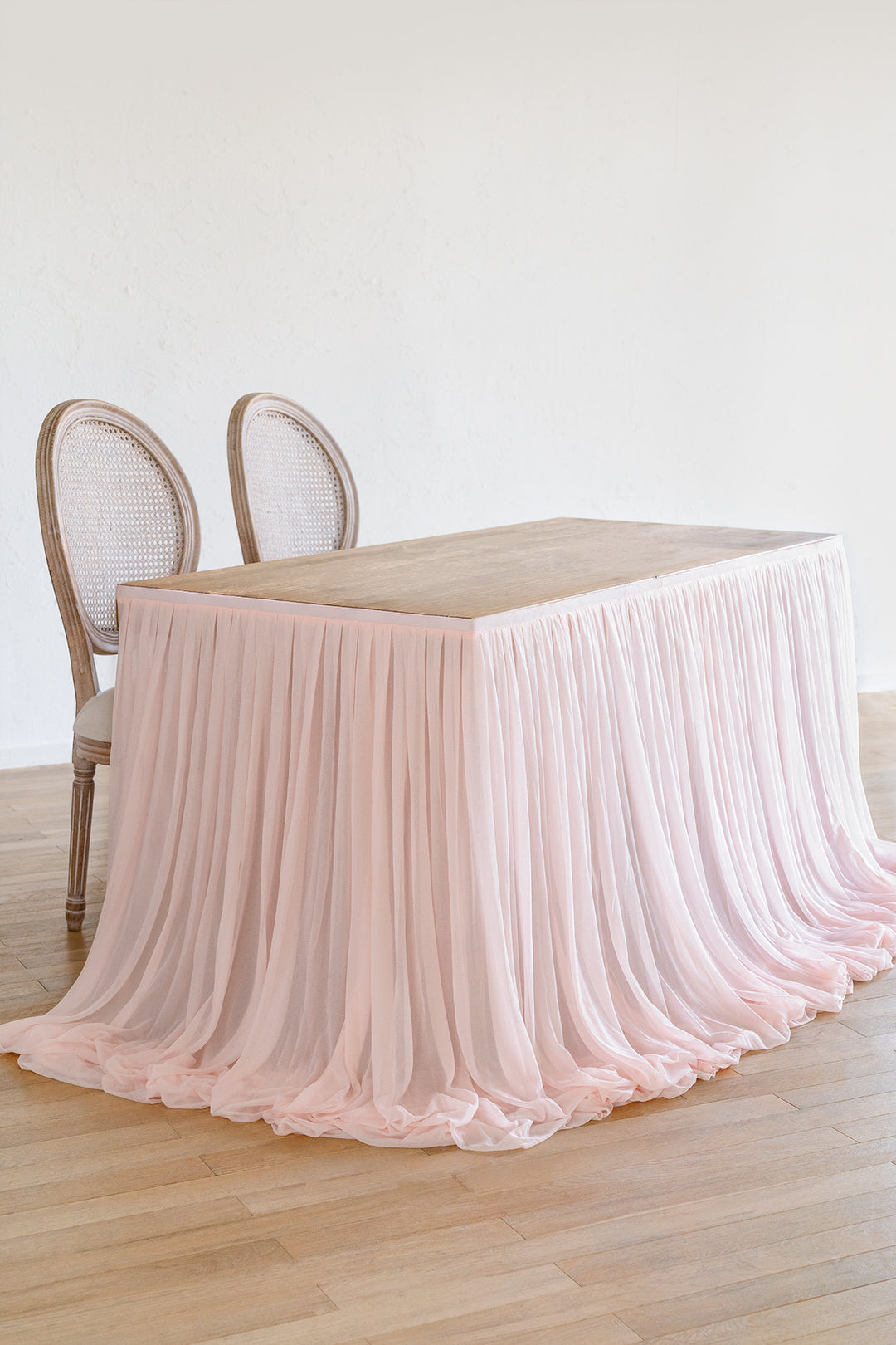 9FT long and 52 tall chiffon table skirt romantic extra long table skirt Ling s Moment