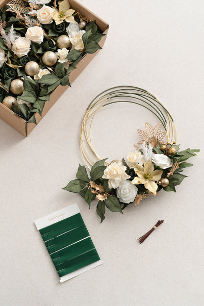 Hoop Bridesmaid Bouquets in Champagne Christmas