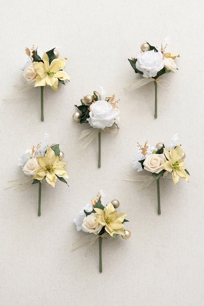 Mini Ready-to-Use Flower Centerpiece Set in Champagne Christmas | Clearance