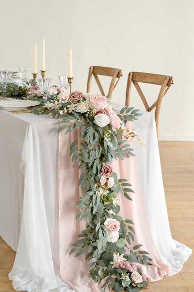 6ft Flower Garland in Dusty Rose & Cream