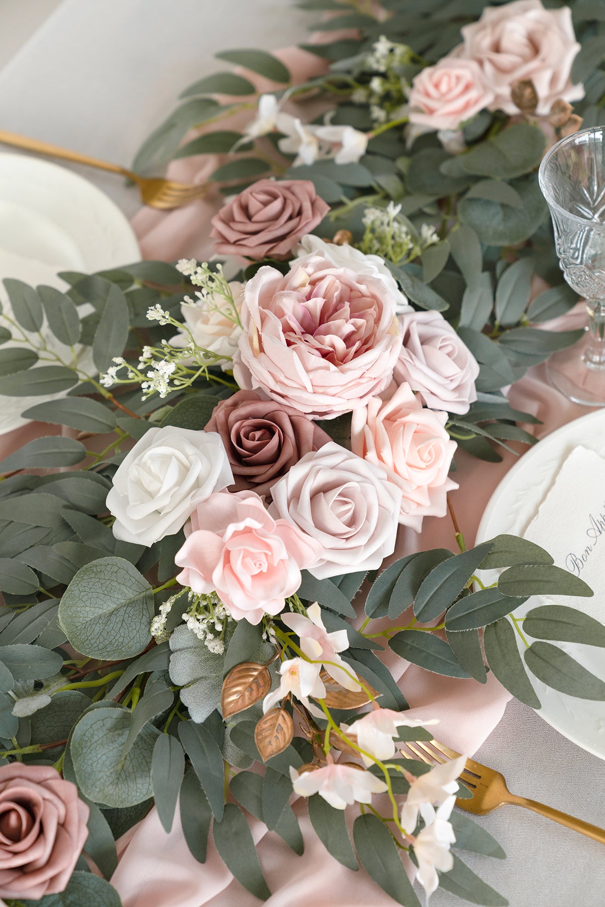 6ft Flower Garland in Dusty Rose & Cream