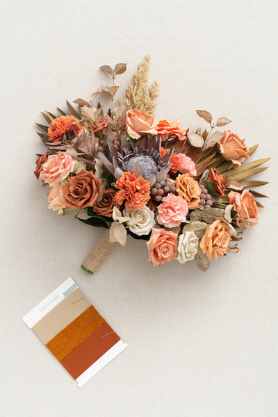 Large Free-Form Bridal Bouquet in Passion Terracotta