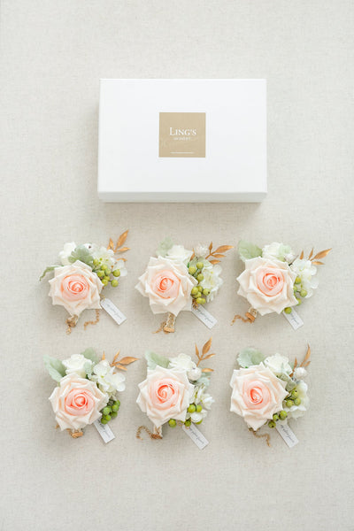 Wrist Corsages in Blush & Cream