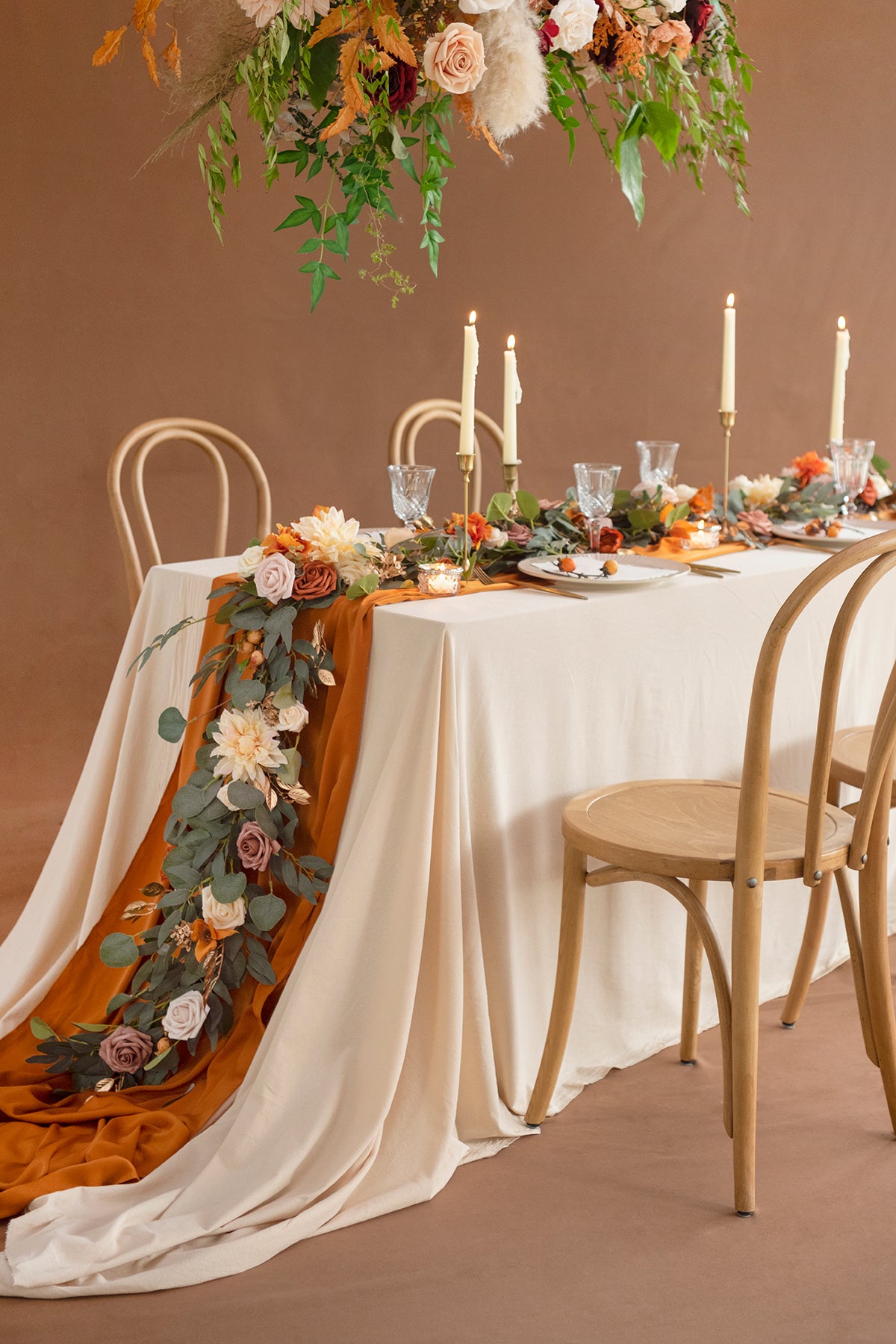6ft Flower Garland in Sunset Terracotta