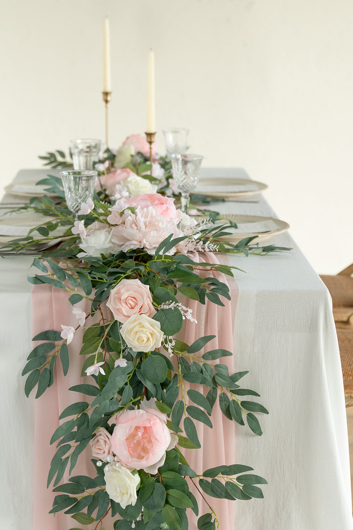 6ft Flower Garland in Blush & Cream