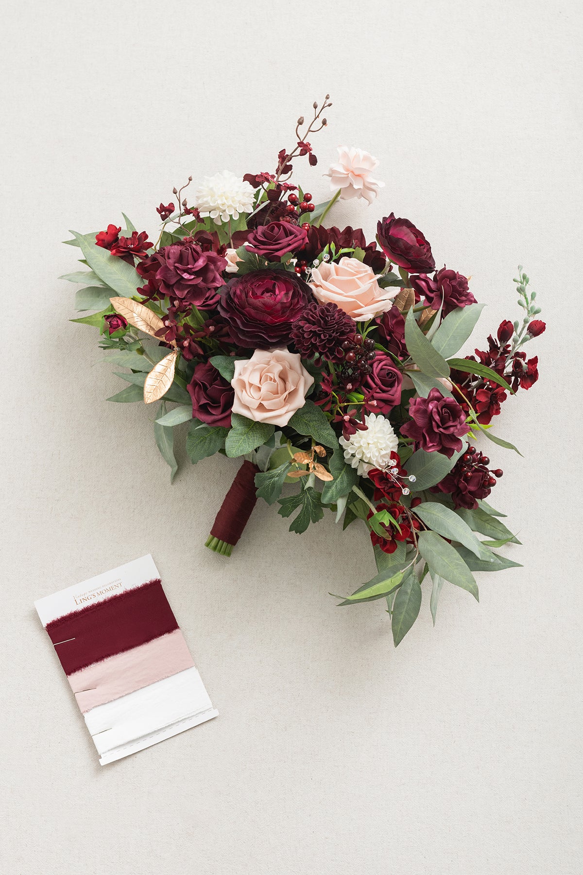 Large Free-Form Bridal Bouquet in Romantic Marsala