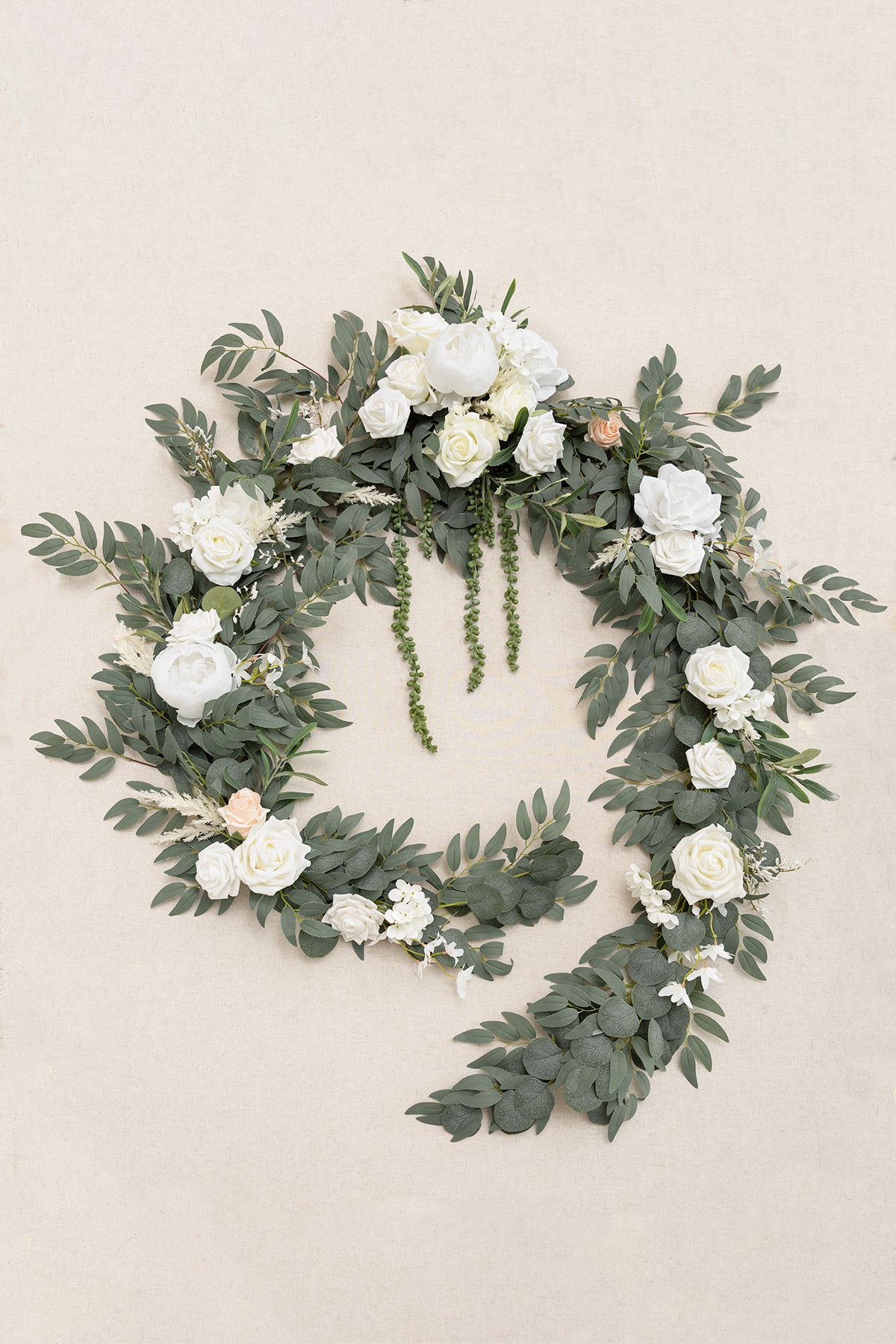 Wedding Head Table Decor  9ft Flower Garland for Sweetheart/Head Table -  White & Sage – Ling's Moment