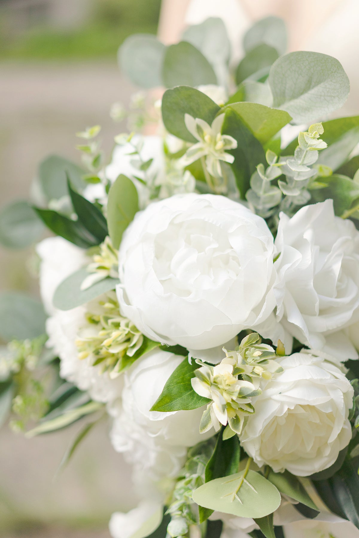 Small Cascade Bridal Bouquet in Natural Whites