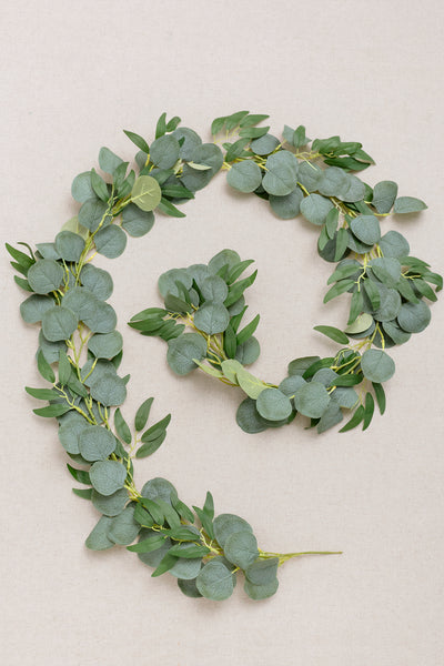 6ft Eucalyptus and Willow Leaf Greenery Garland