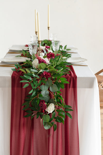 Romantic Sheer Table Runner 29“ w x 10ft/14ft